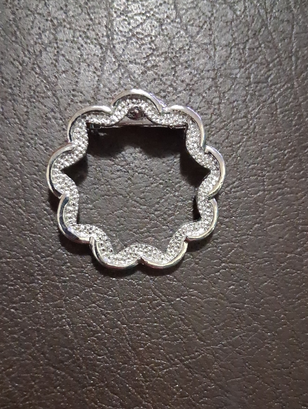 Silver Floral Pavé Pendant Necklace Charm - Elegant Flower Link